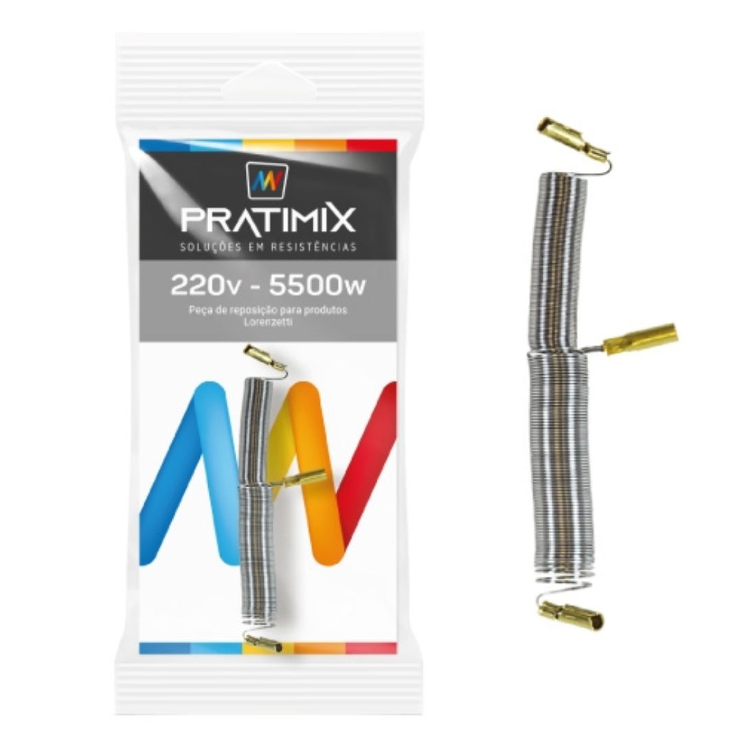 Resistencia canilla PRATIMIX p/ LORENZETTI Easy 5500w 220v x12 x204*Dist
