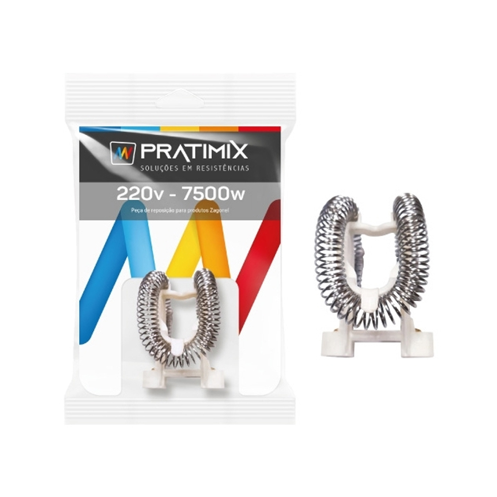 Resistencia ducha PRATIMIX p/ ZAGONEL Eletronica 220v 7500w x12 x60 *Dist