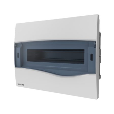 Caja presintable plastico emb 12 din BRUM 12M tapa transparente x10